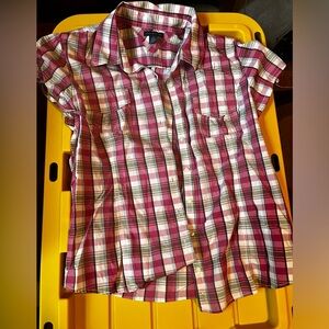 Pink plaid summer shirt